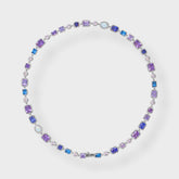 PURPLE MULTI GEMSTONE NECKLACE - 8MM